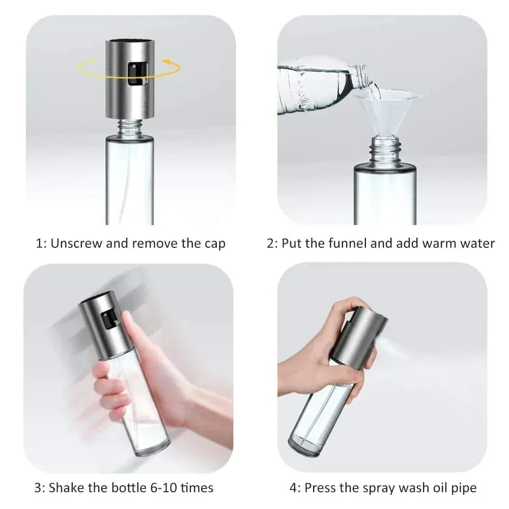 Oil Sprayer Bottle Portable Kitchen Baking Salad BBQ Utensils Glass