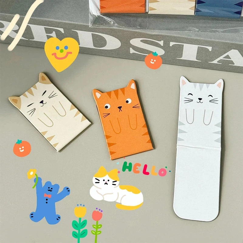 4 Cartoon Animal Magnetic Bookmarks Cute Dog Cat Stationery Students