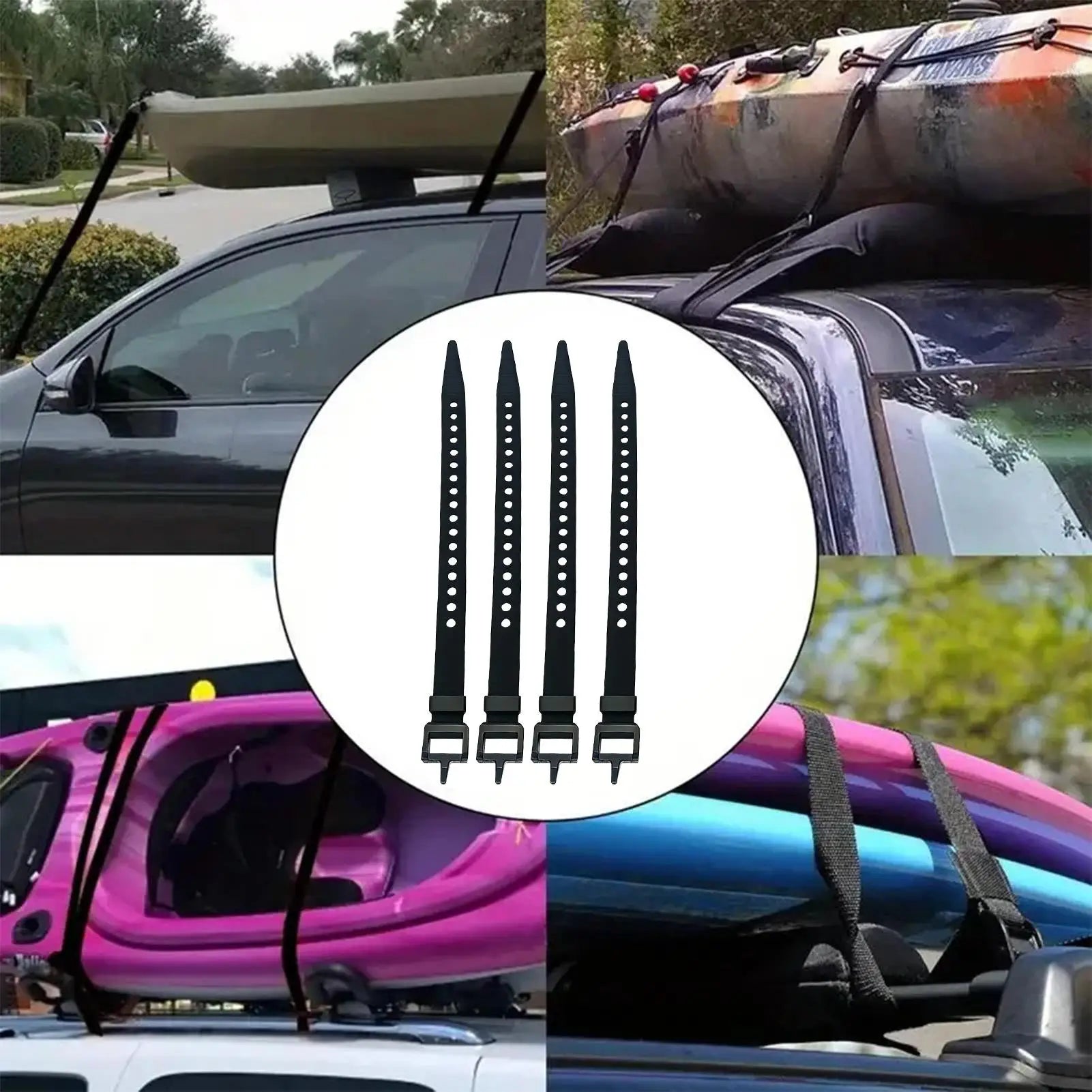 Cord Ties 4 Adjustable Fastening Straps Cable Buckle Camping Hiking