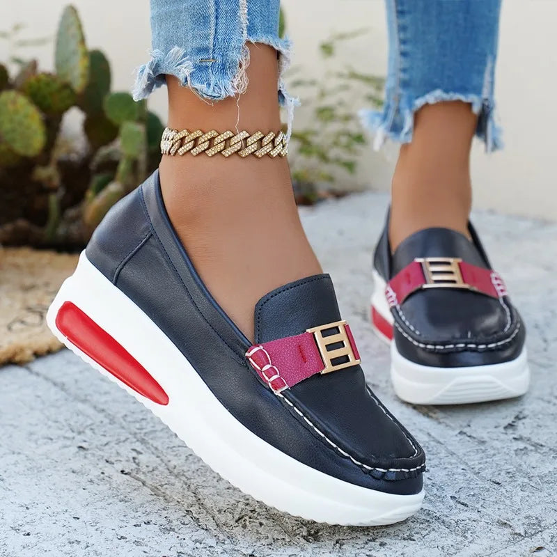 Loafers Spring Summer Single Shoe Women's Thick Bottom Round Head