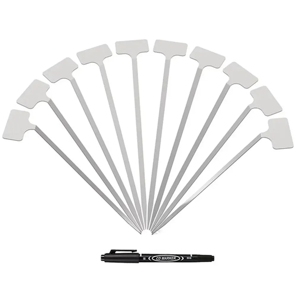 10Pcs Garden Stake Tags Weatherproof Stainless Steel Garden Markers Plant Markers for Plants Vegetables Seedlings Flowers Zpaxo as show
