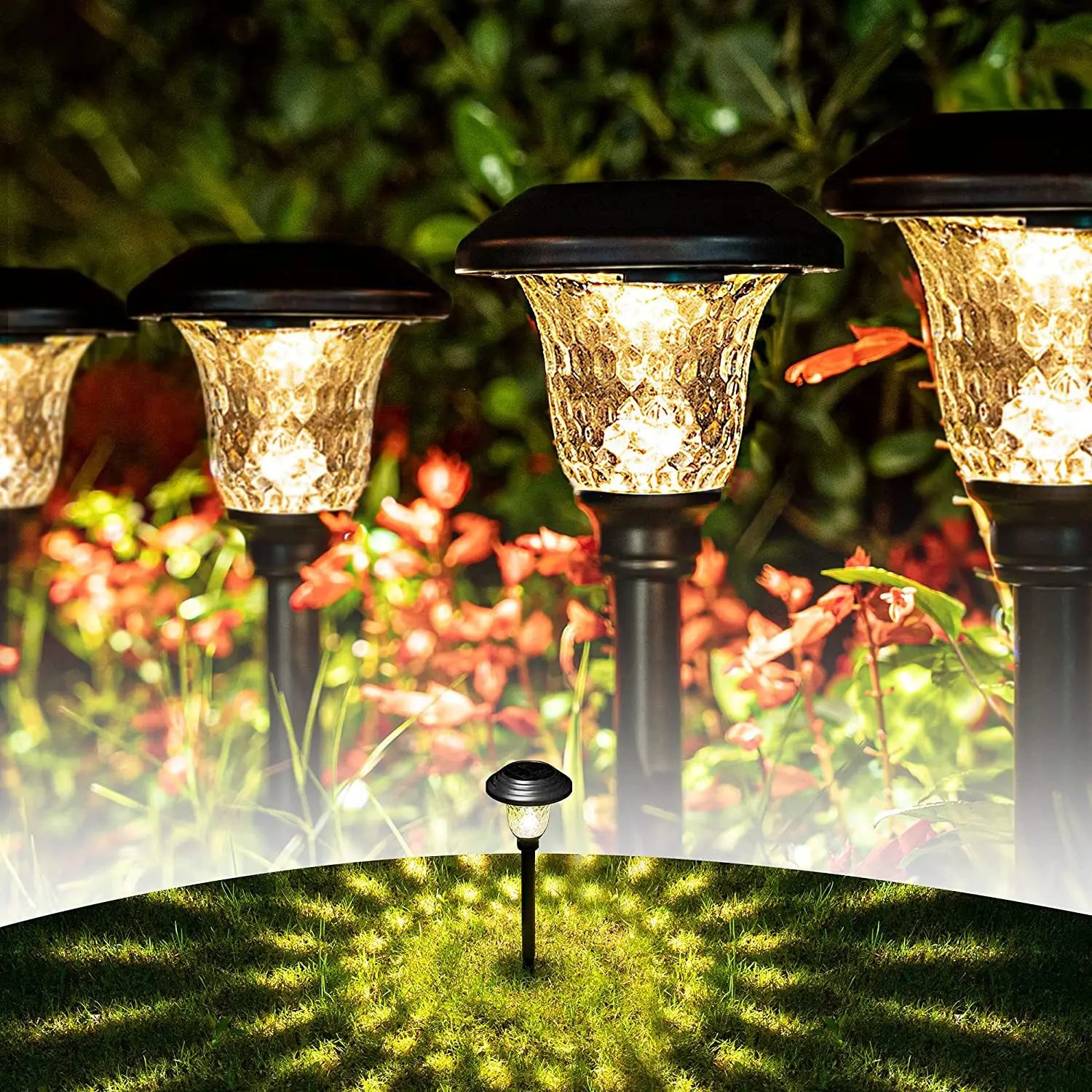Solar Pathway Lights Waterproof IP65 LED Outdoor Lighting Warm Path Zpaxo