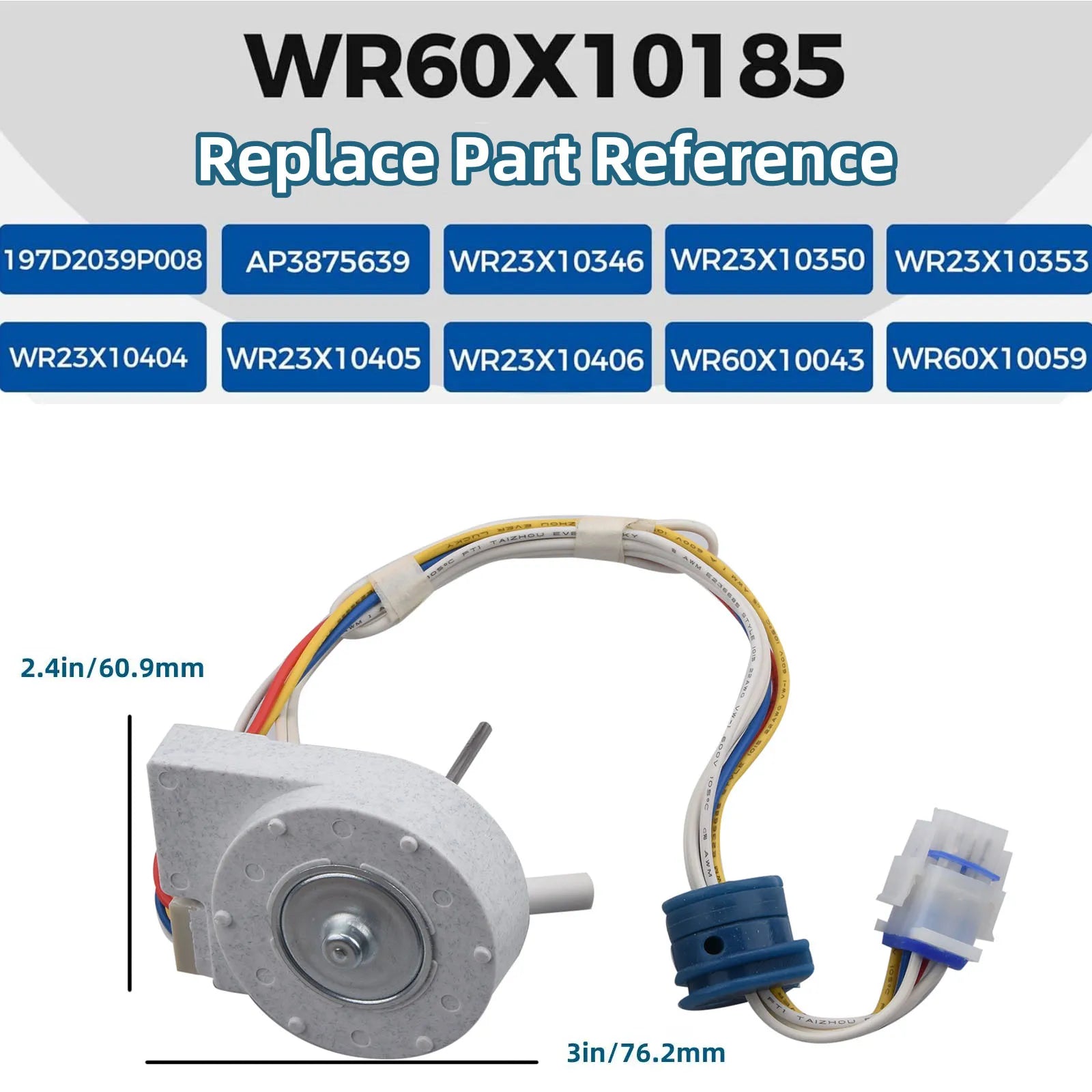 WR60X10185 Refrigerator Evaporator DC Fan Motor GE Hotpoint