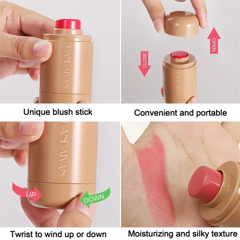 New Cheek Blush Cream Blusher Stick Lip Lift Complexion Long-lasting Waterproof Simple Tint High Pigment Pocket Blush Makeup Zpaxo