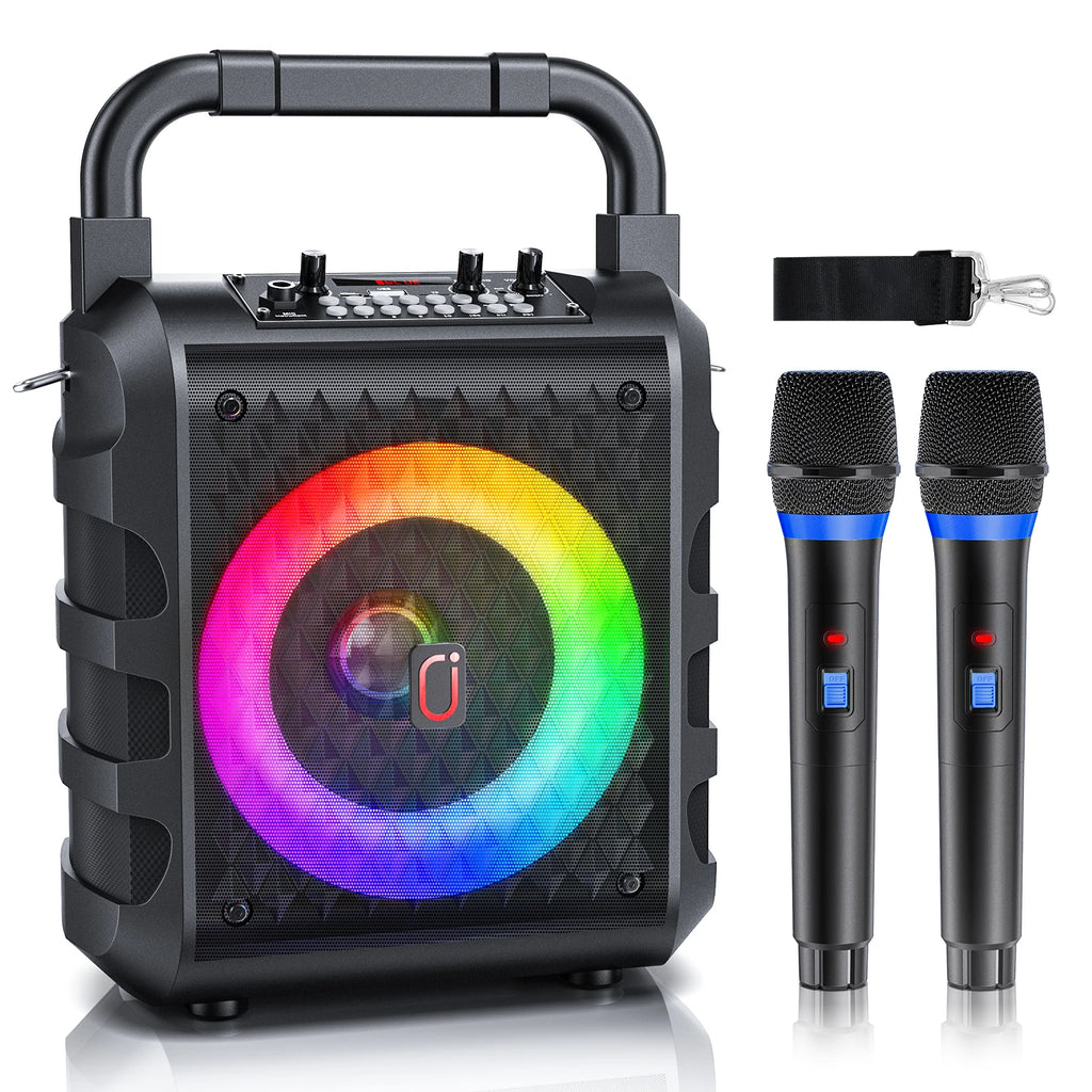 Karaoke Machine 2 Wireless Microphones 2025 Upgraded 20W 6 5