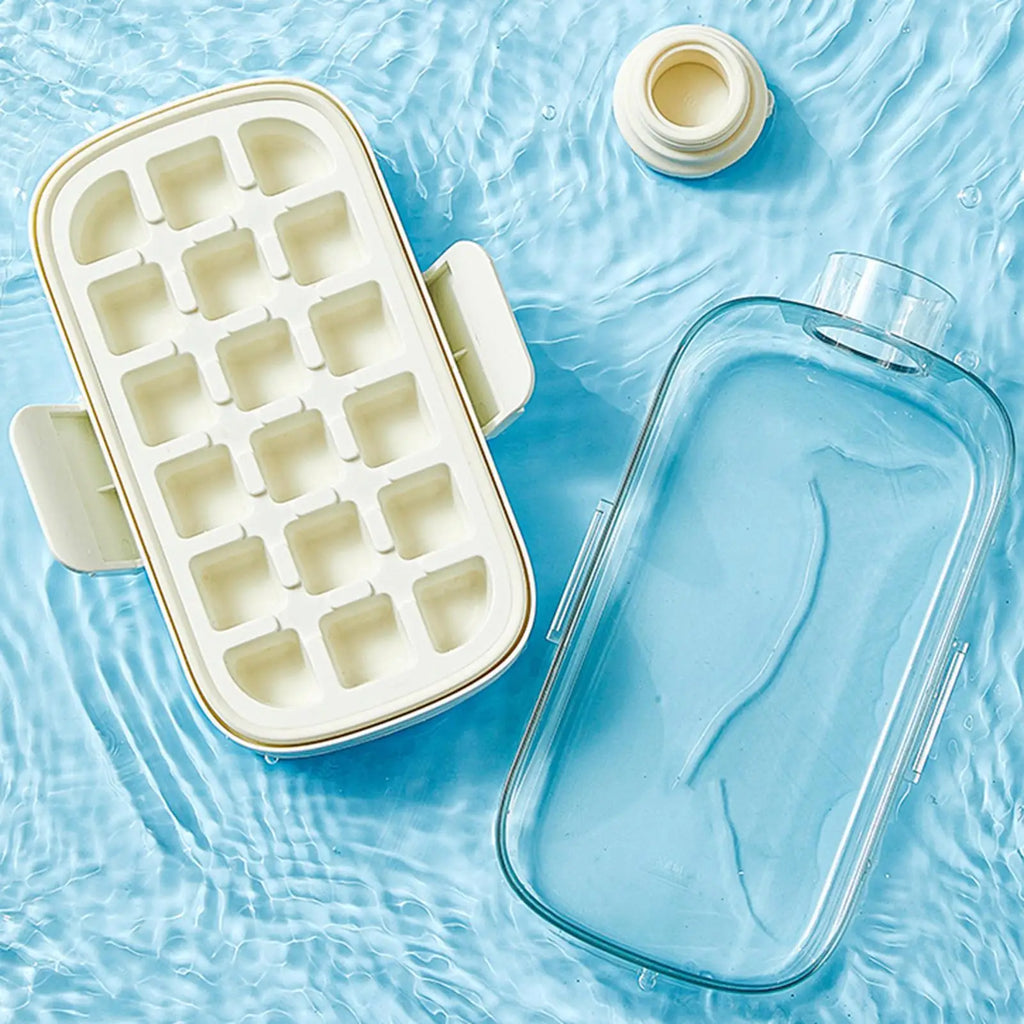 2-in-1 Ice Mold Bottle Press Cubes Maker Easy Release Tray Cup Straw
