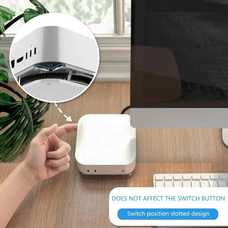652F Modern Acrylic Desktop Mount Antidust Cooling Platform Mini Zpaxo