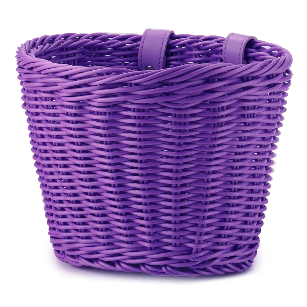Rainbow Bicycle Basket+bell+tassel+stickers Kid Front Handlebar Zpaxo Purple