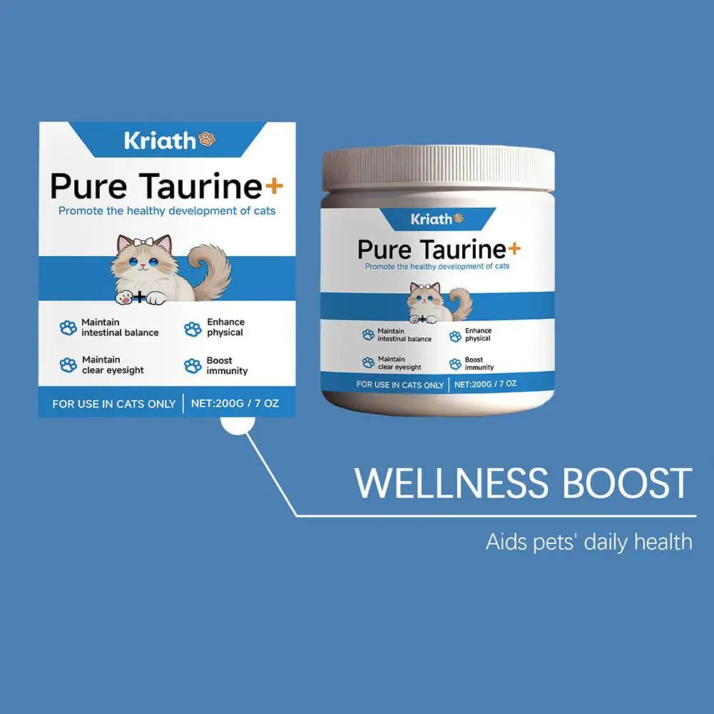 Cat Taurine Powder – Heart, Vision & Coat Support | 200g Cat Health Supplement Zpaxo