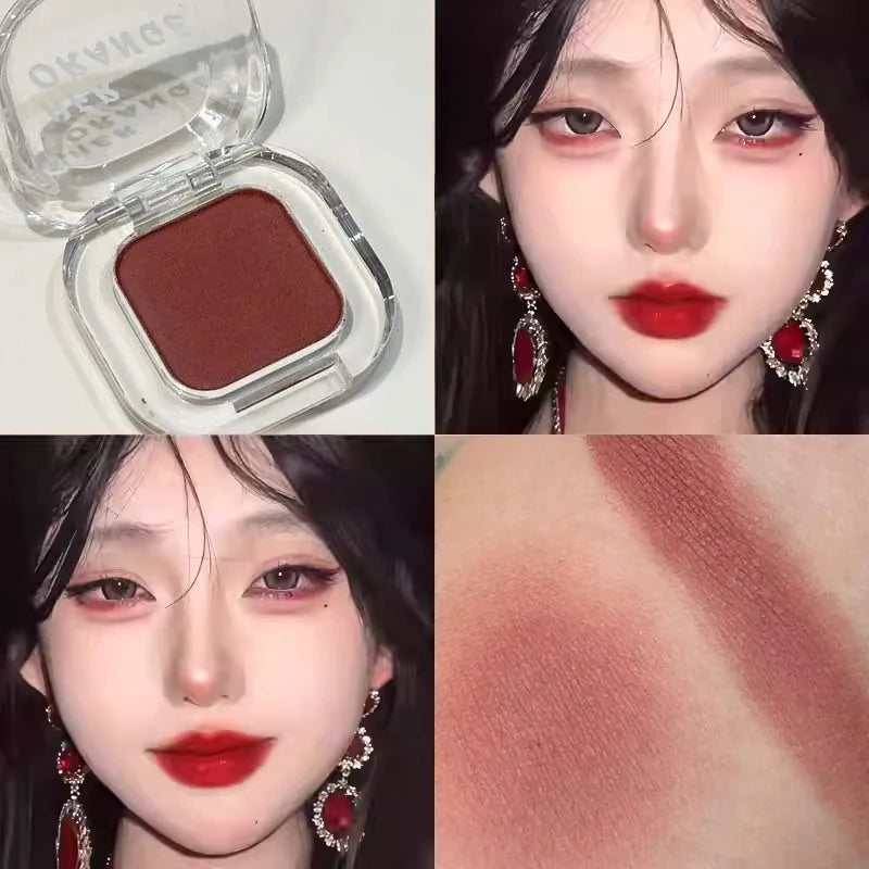 Red Brown Eyeshadow Palette Multifunctional Makeup Silky Matte Coral
