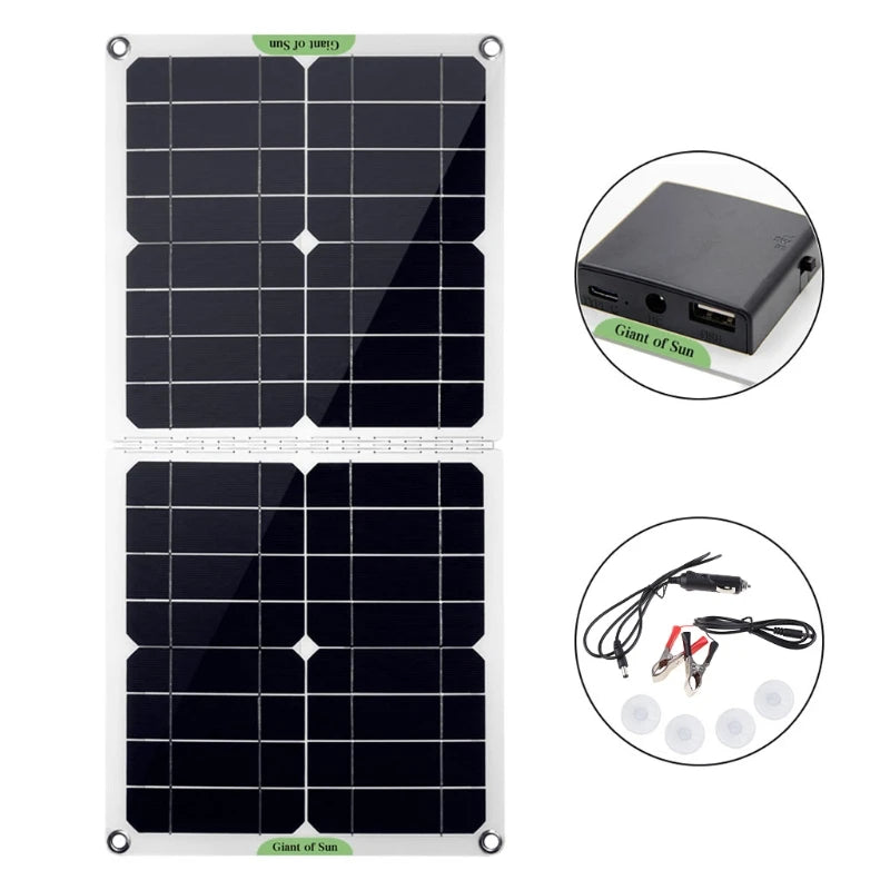 100W 12V5V Foldable 2 USB Solar Panel Cell Phone Tablet Computer Zpaxo