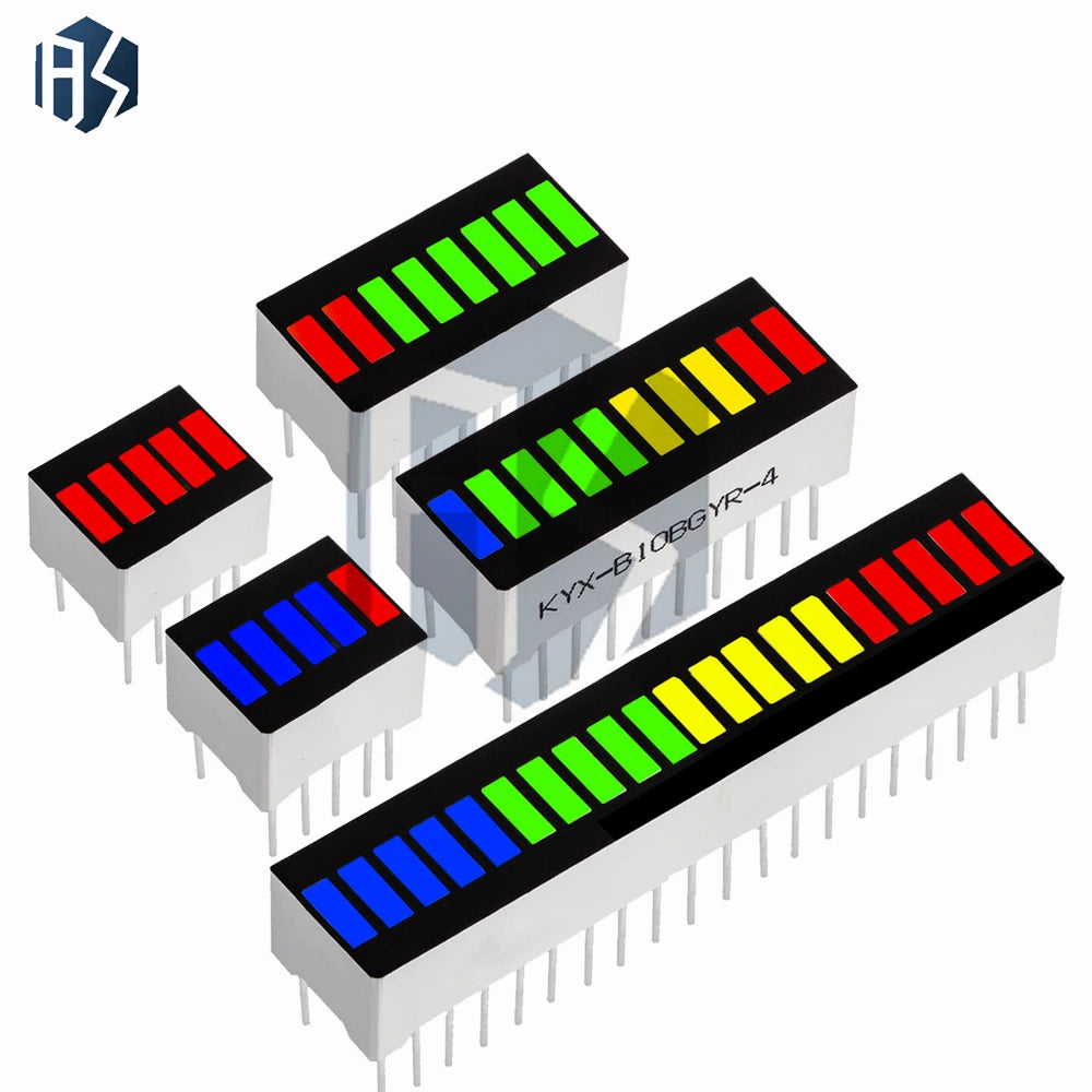 LED Battery Level Indicator Bright 5-20 Segments Red White Blue Zpaxo