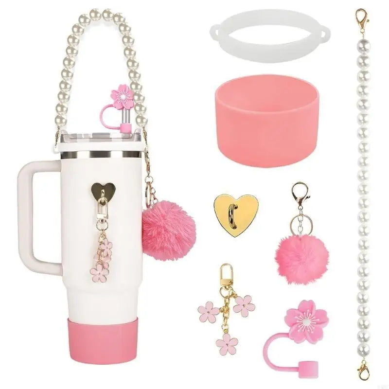 Silicone Water Bottle Boot Handle Cup Pendants Sleeve Accessory Straw