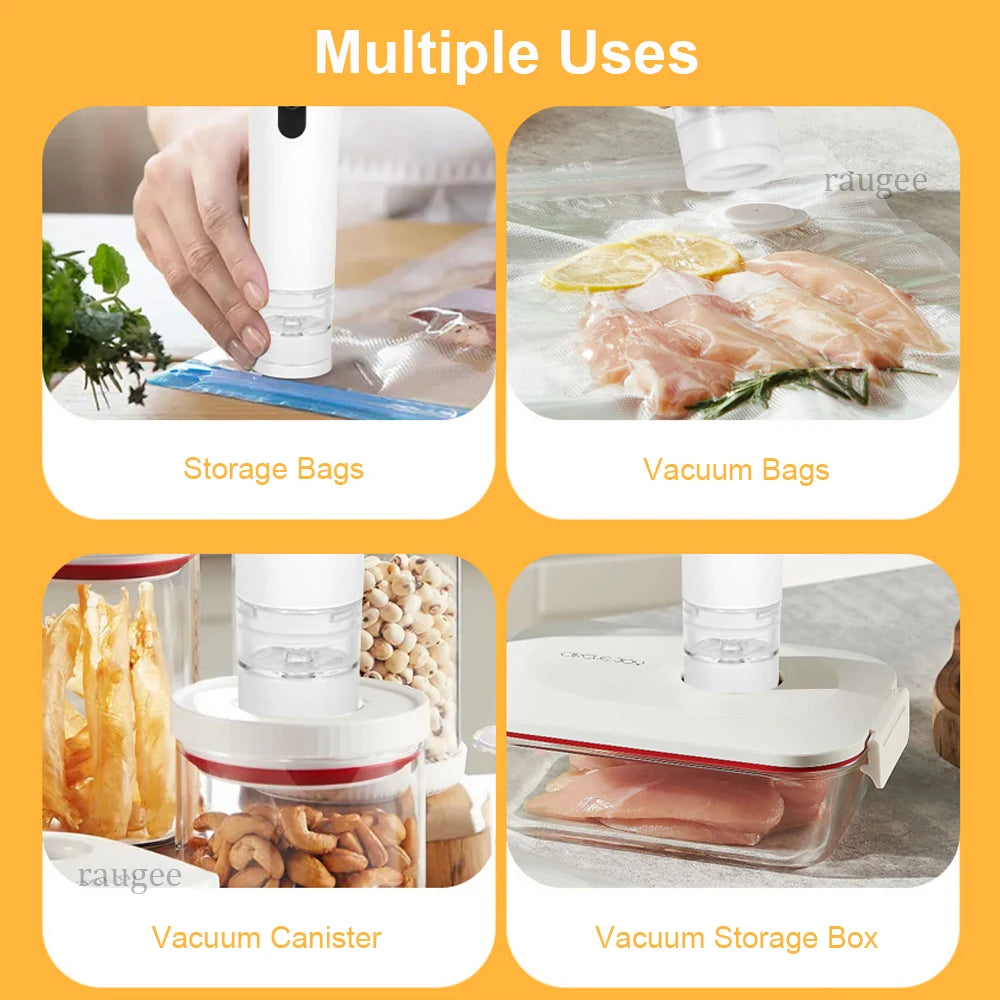 Electric Vacuum Sealer Pump Rechargeable Air Automatic Sealing