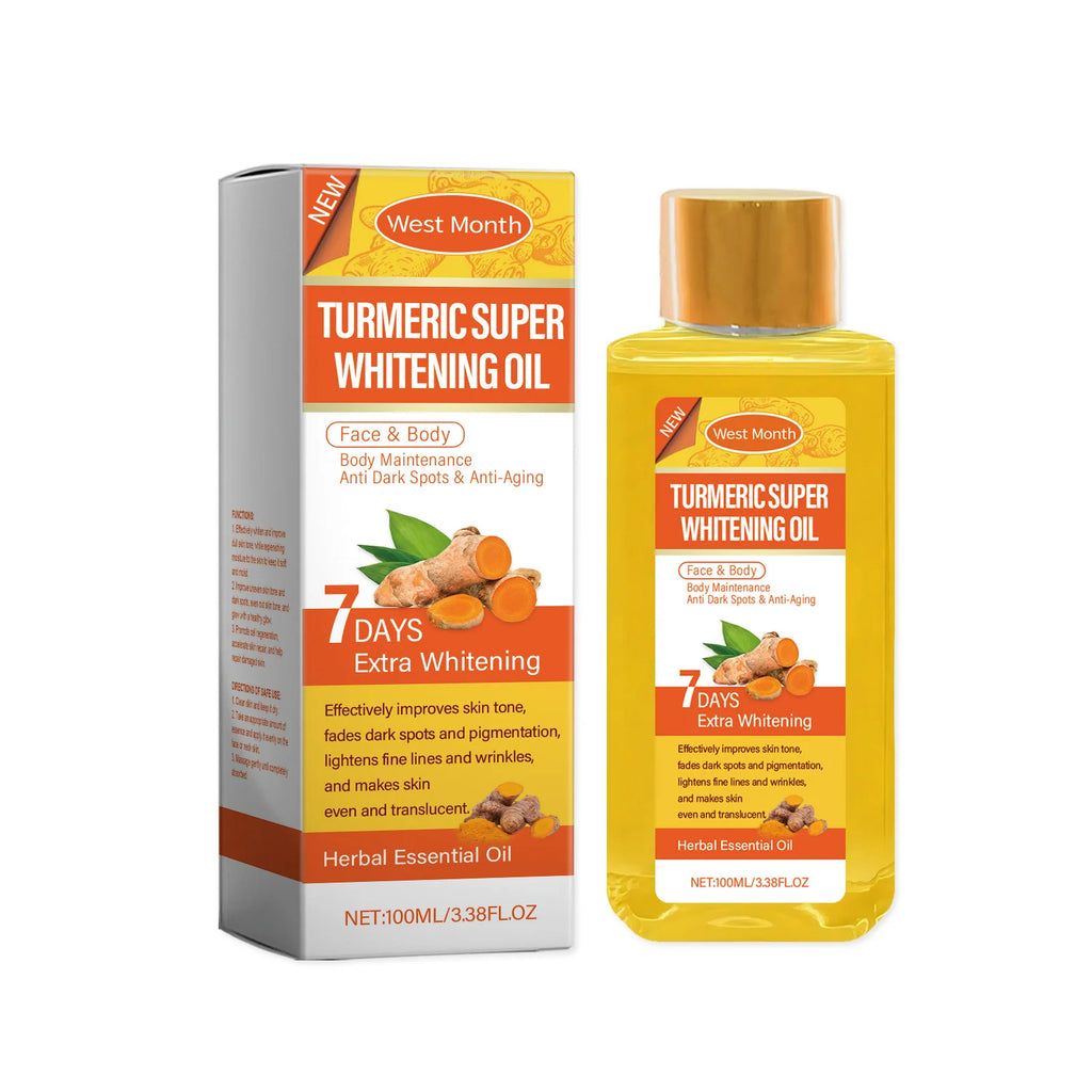 Turmeric Body Oil - Brightening & Moisturizing Skin Care, Lightweight Non-Greasy Formula For Even Skin Tone & Softness Zpaxo 100ml boxed