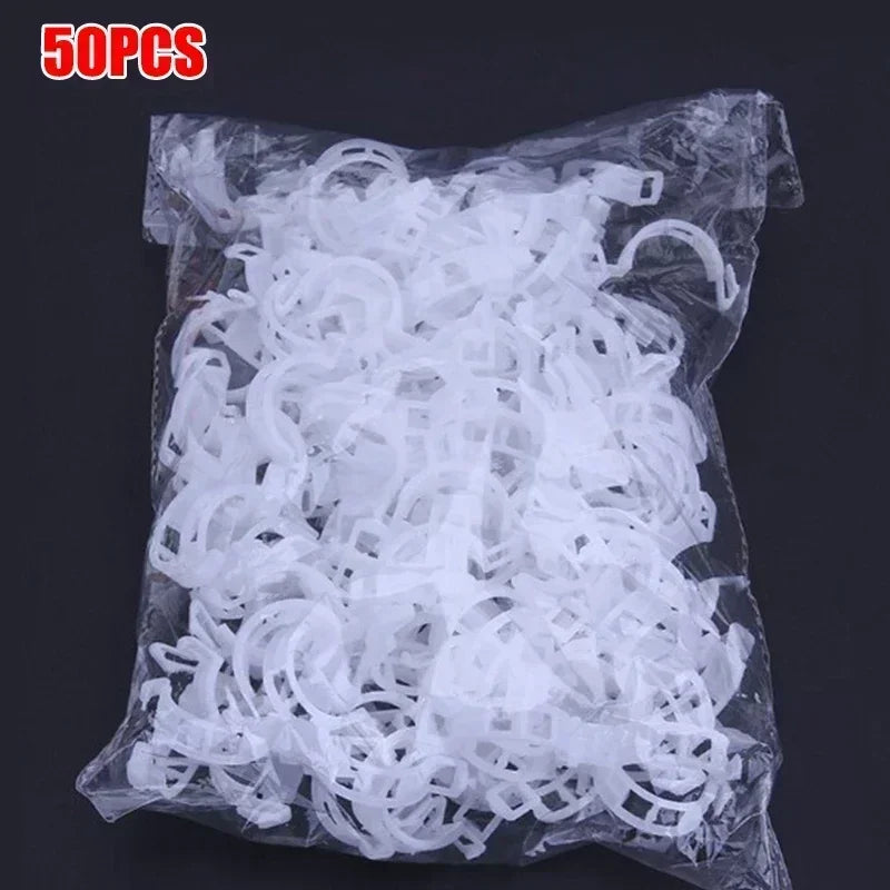 Hot Plant Clips Supports Reusable Plastic Connects Fixing Vine Tomato Stem Grafting Vegetable Plants Orchard and Garden Tools Zpaxo 50pcs
