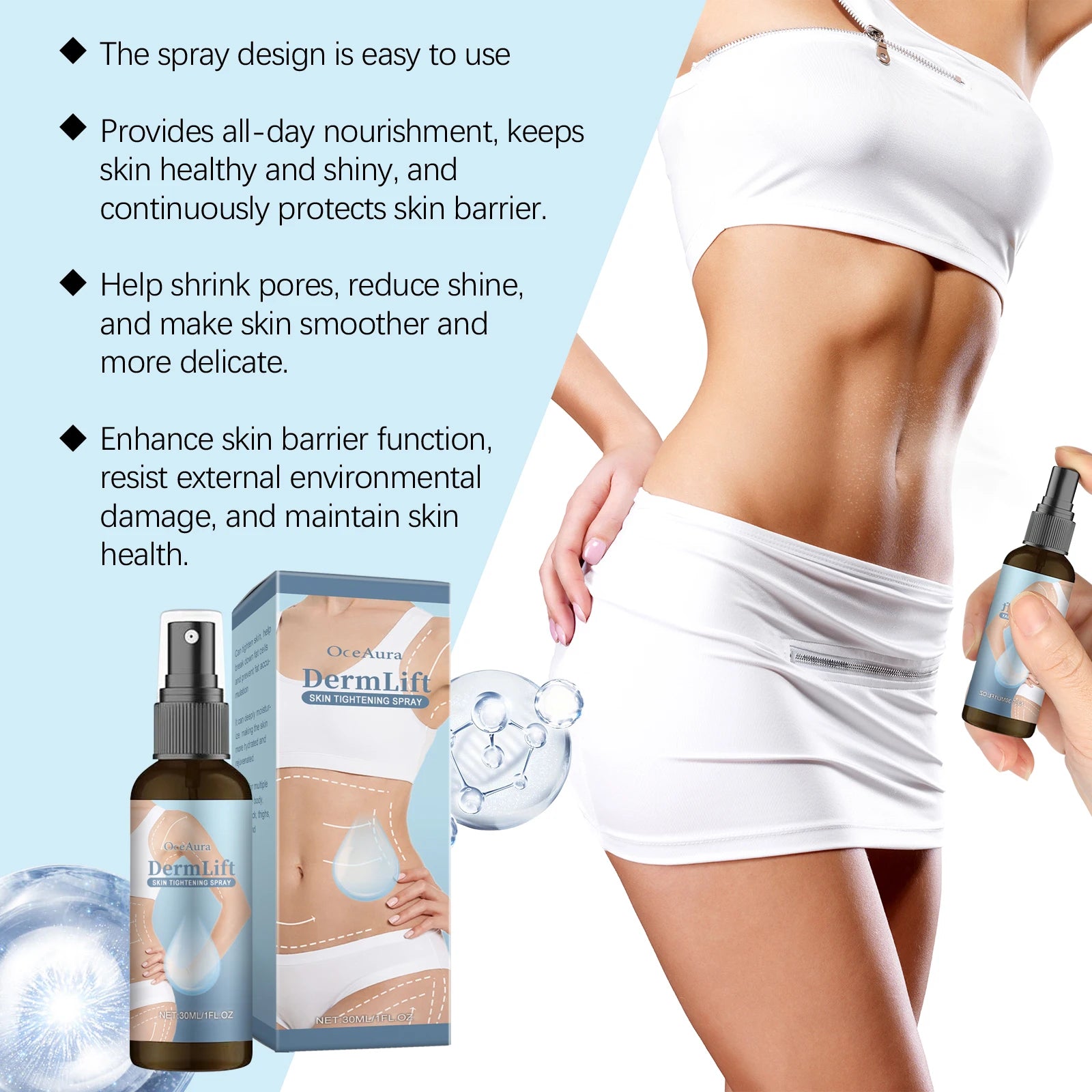 OceAura Firming Body Spray – Tighten, Lift & Moisturize Body Firming Spray Zpaxo
