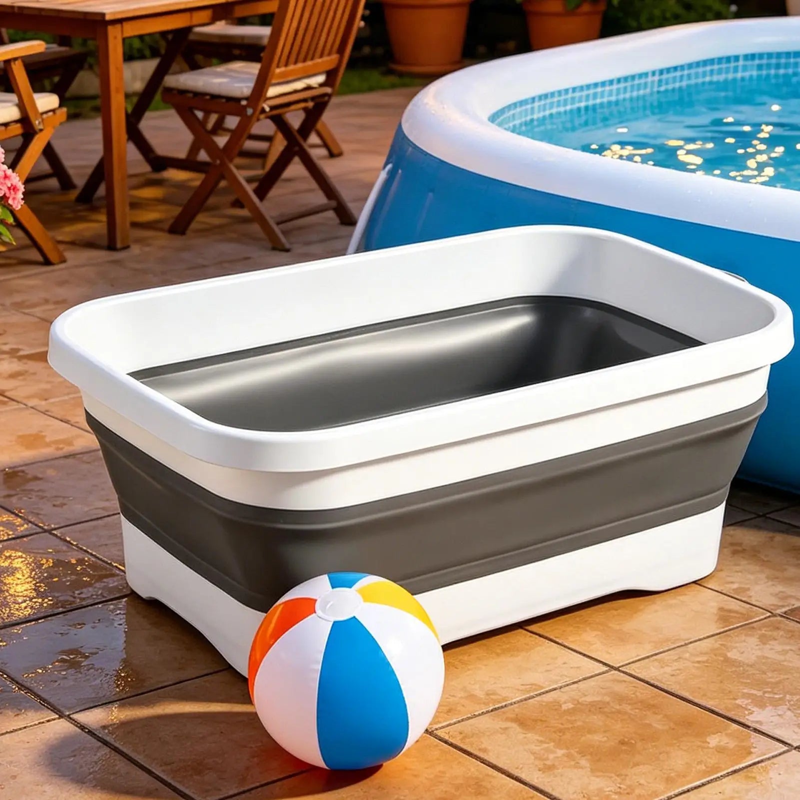 Foot Bath Pool Portable Non-slip Wash Basin Swimming Feet Tray