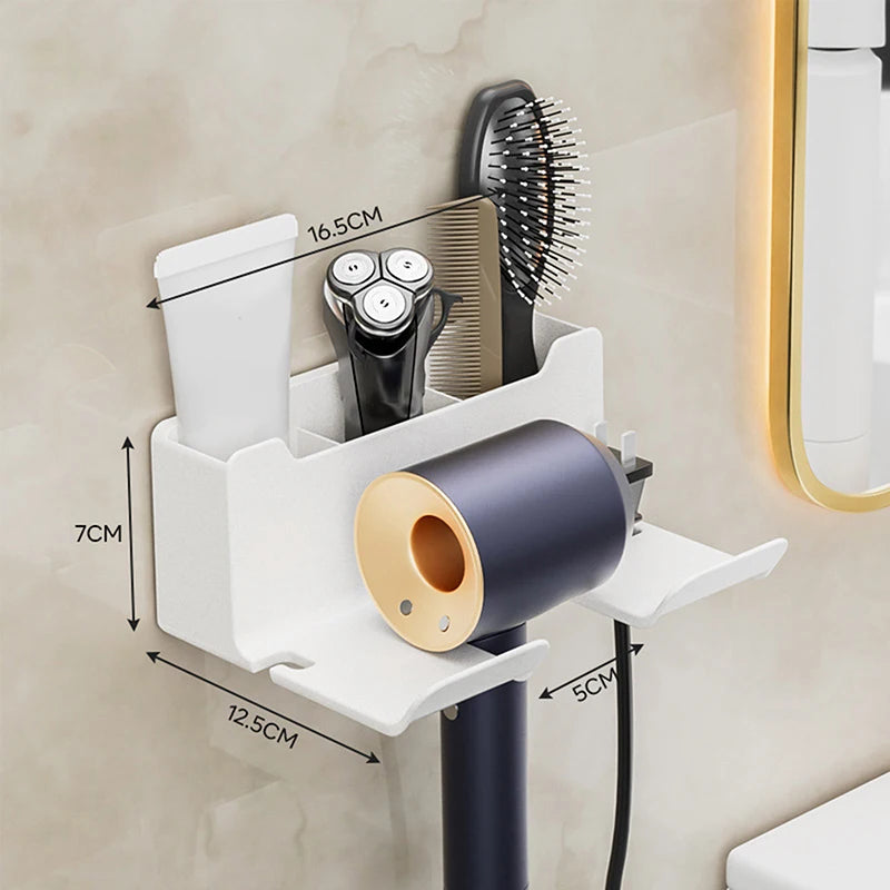 Blow Dryer Cradle Wall Mounted Functionality Available Black White Zpaxo 1 White