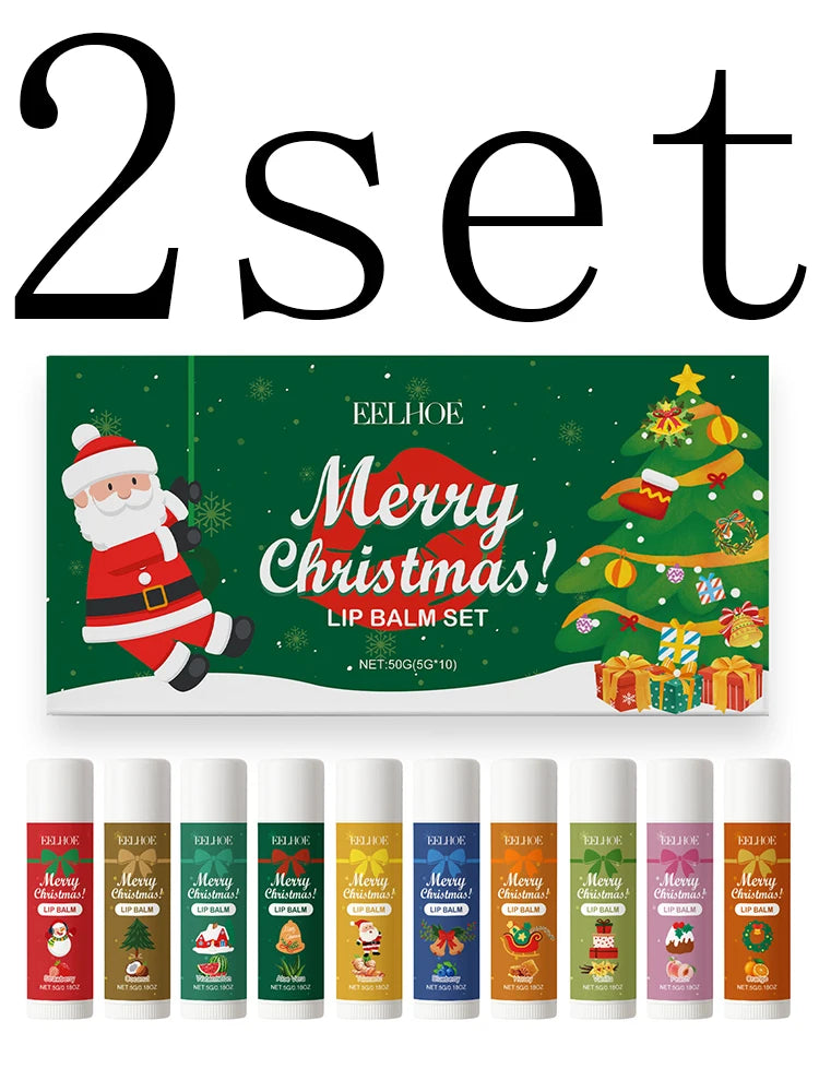 Christmas Lip Balm Set – Hydrating Glossy & Plump Lips Lip Balm Set Zpaxo 2set