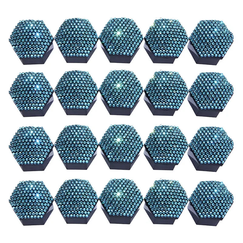 Diamond Wheel Nut Caps – Anti-Rust Hub Screw Covers 20pc Set