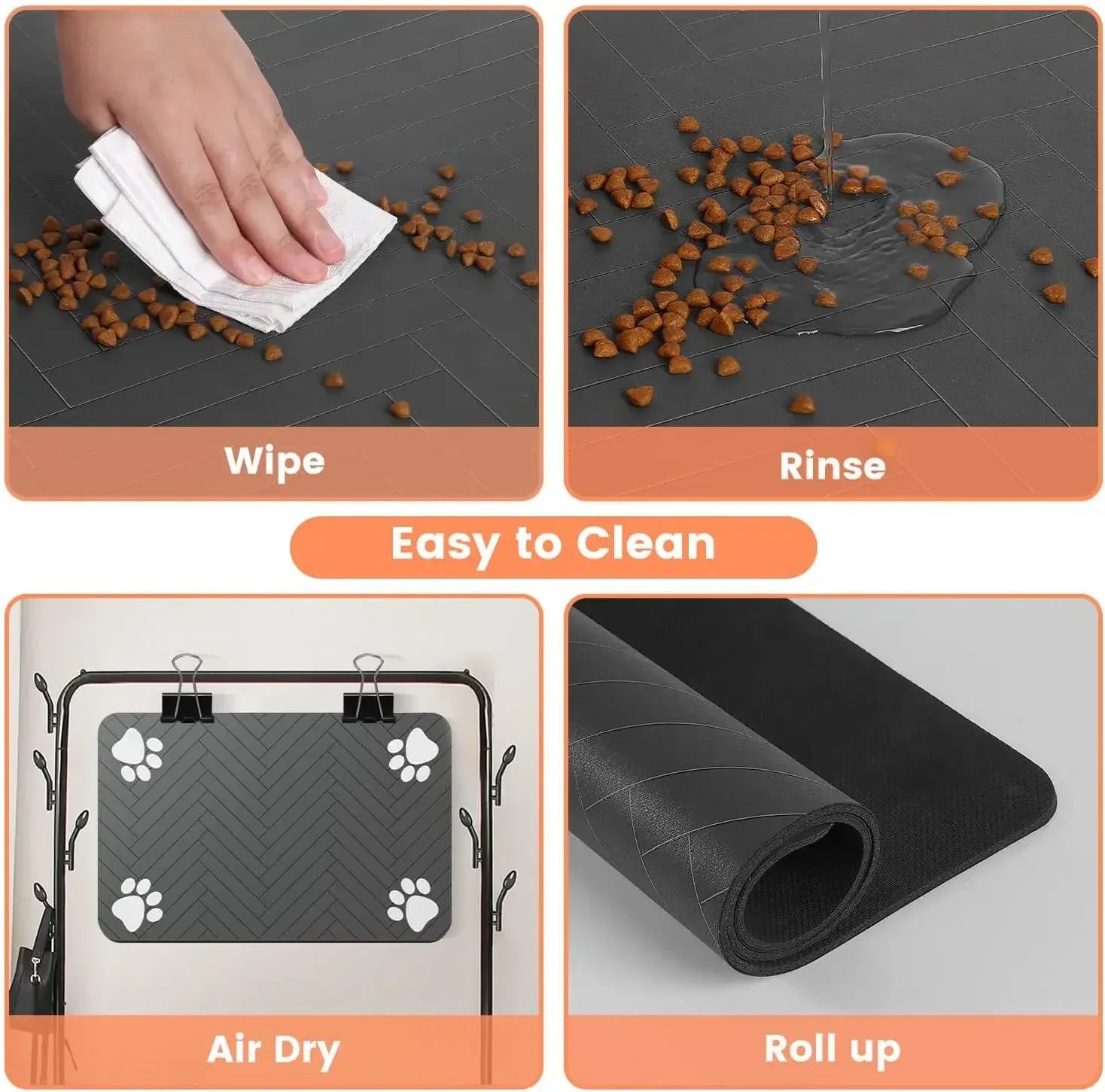 S M L Bsorbent Pet Feeding Mat Waterproof Placemat Dog Cat Food Water