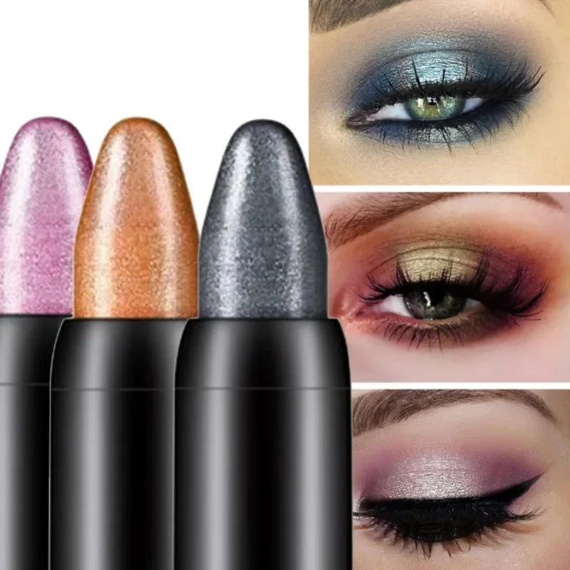 Glittering Eyeshadow Sticks Glitter Pearl Finish Grey Pink Easy Apply