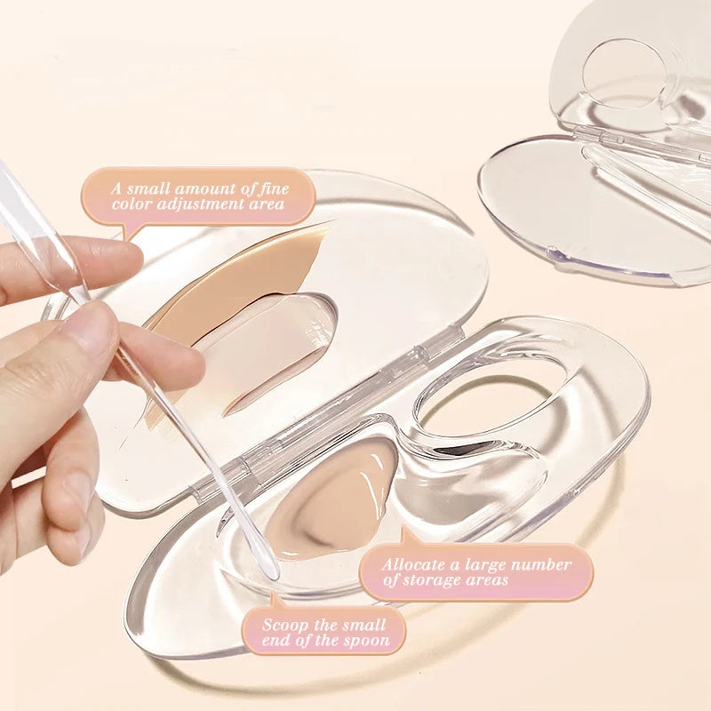 Makeup Mixing Palette Acrylic Makup Tray Spatula Foldable Liquid