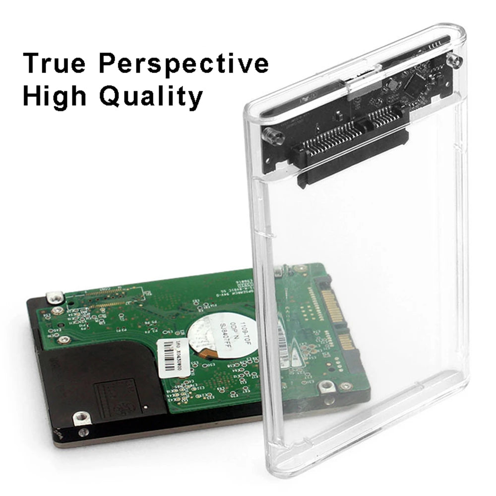 2.5inch USB 3.0 HDD Enclosure SATA SSD Hard Drive Case with 5Gbps Transfer Speed Mobile External Hard Disk Box with Cable Zpaxo