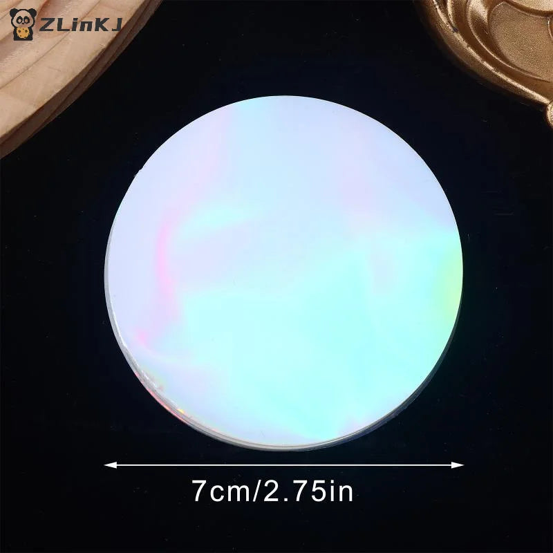 ▶100pcs 7cm/2.75in Transparent Laser Star Heart Pattern Badge Film Protective Covers for DIY Badge Maker Part Tools Zpaxo