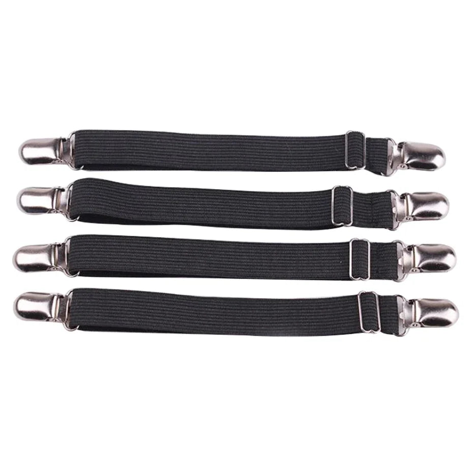 4pcs/set Elastic Bed Sheet Strip Fastener Bed Sheet Grippers Belt Adjustable Mattress Cover Blankets Holder Bed Sheet Set Zpaxo