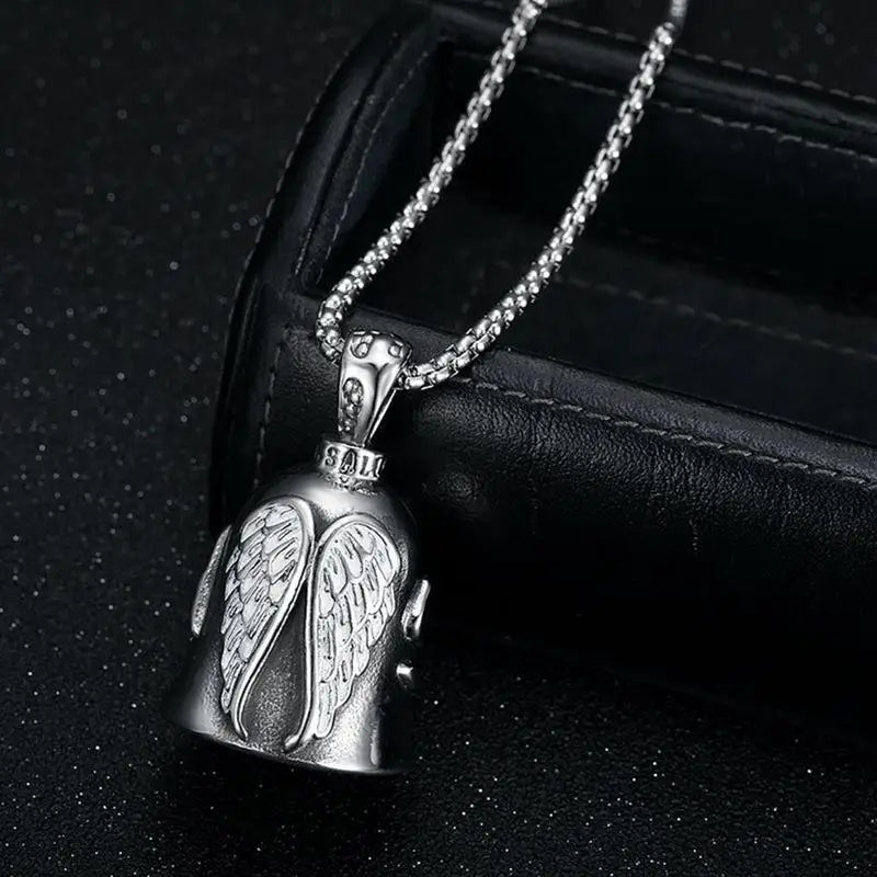 Guardians Angel Ride Cycling Motorcycle Bell Keychain Titanium Steel