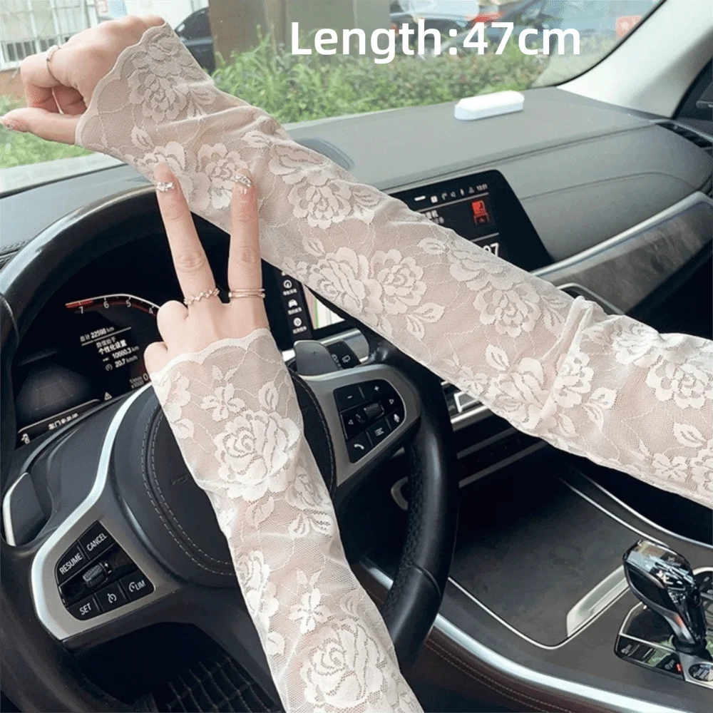 1 Pair Fashion UV Protection Arm Sleeves Long Breathable Fingerless Long Gloves Sun Protection Arm Cover Cycling Zpaxo