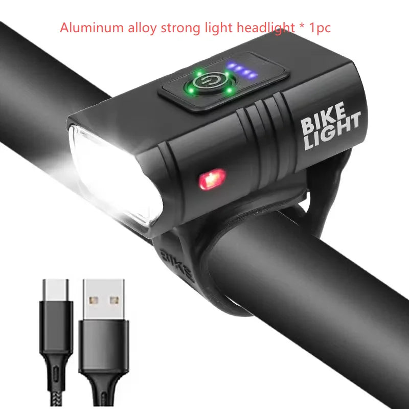 Bicycle Lights Bike Cycling TYPE-C Charging Digital Display
