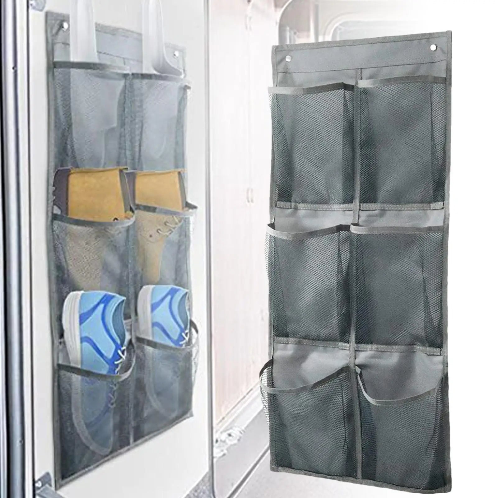 6-Pocket Mesh Hanging Organizer – Over Door & Wall Storage Hanging Storage Organizer Zpaxo
