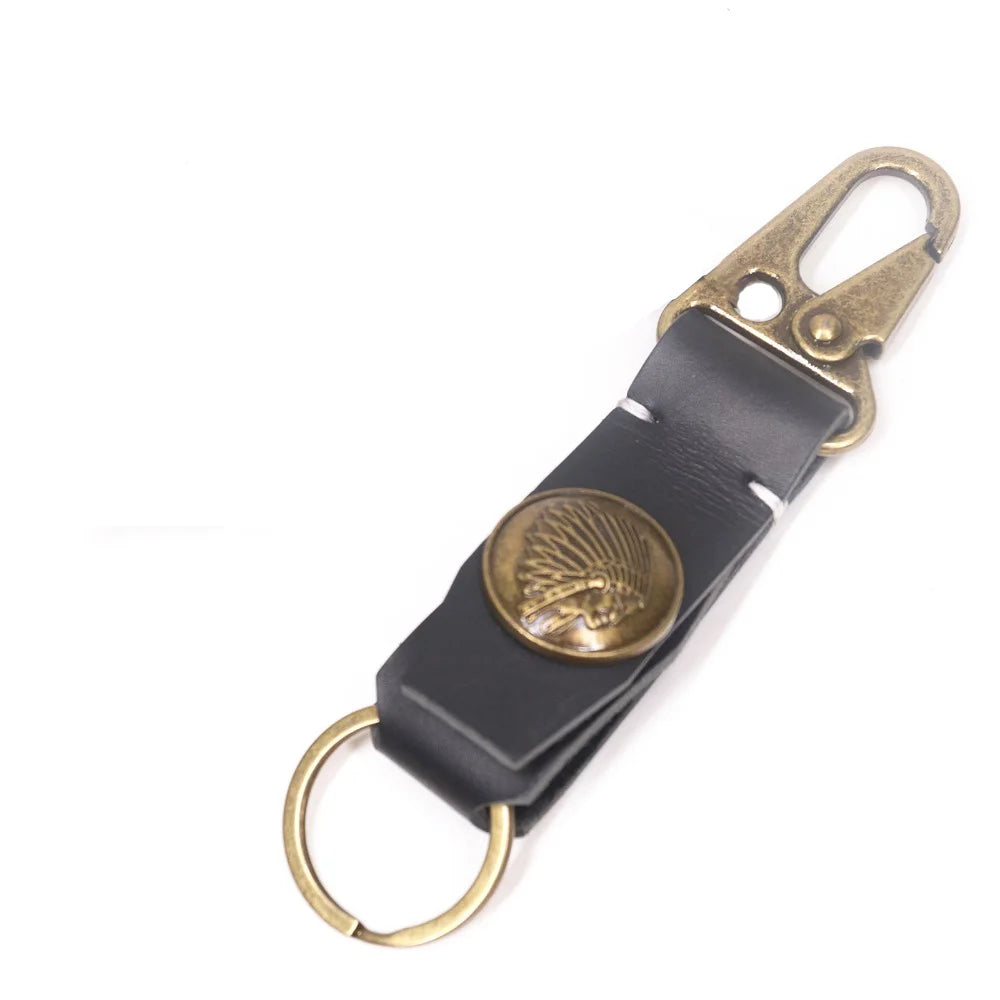 Leather Pendant Handmade Keychain Cowhide Vintage Retro Key Holder Zpaxo Style 4