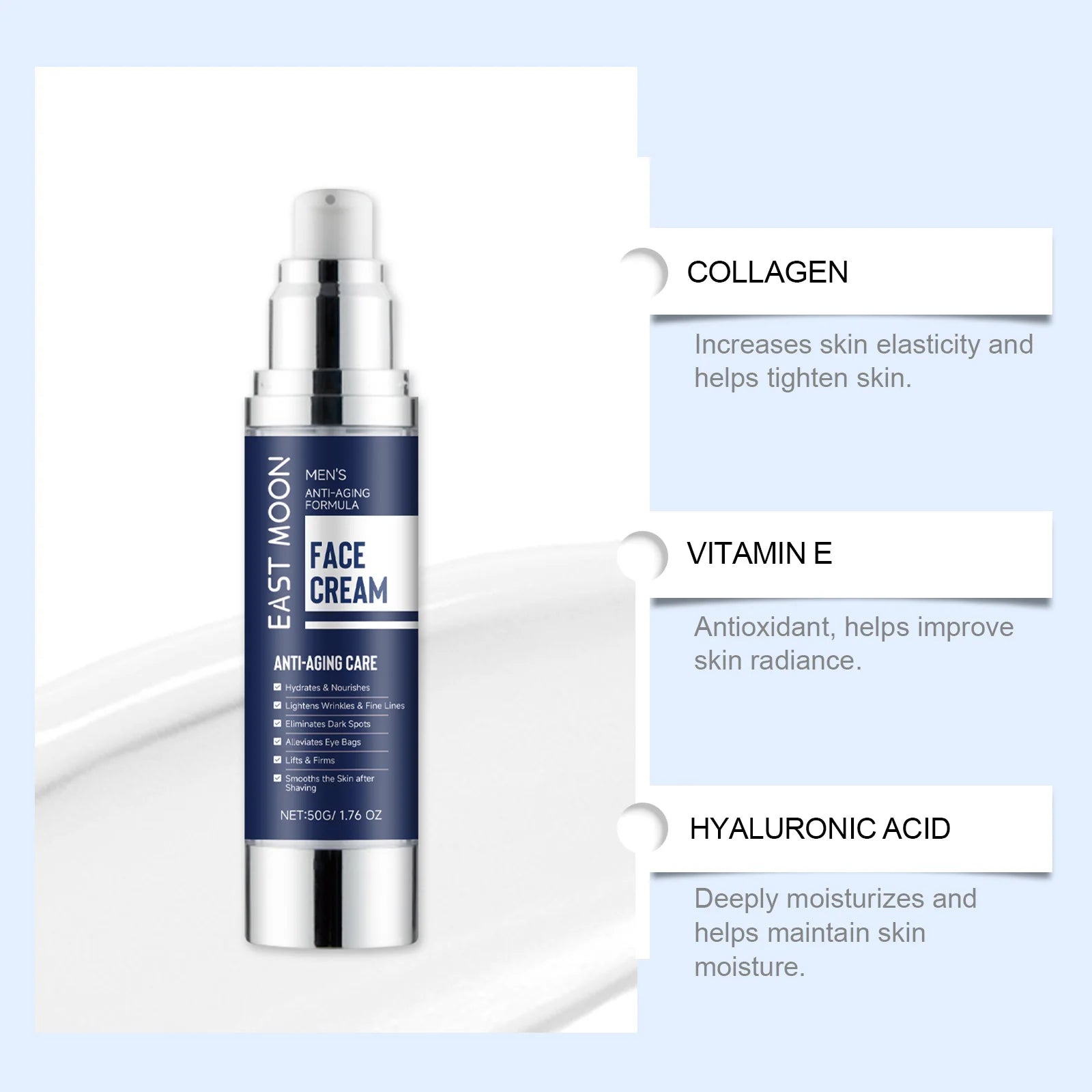 Man Facial Firming Cream Fade Fine Lines Improve Elasticity Moisturizing Dryness Anti W-rinkle For Glowing Skin Face Care Creams Zpaxo