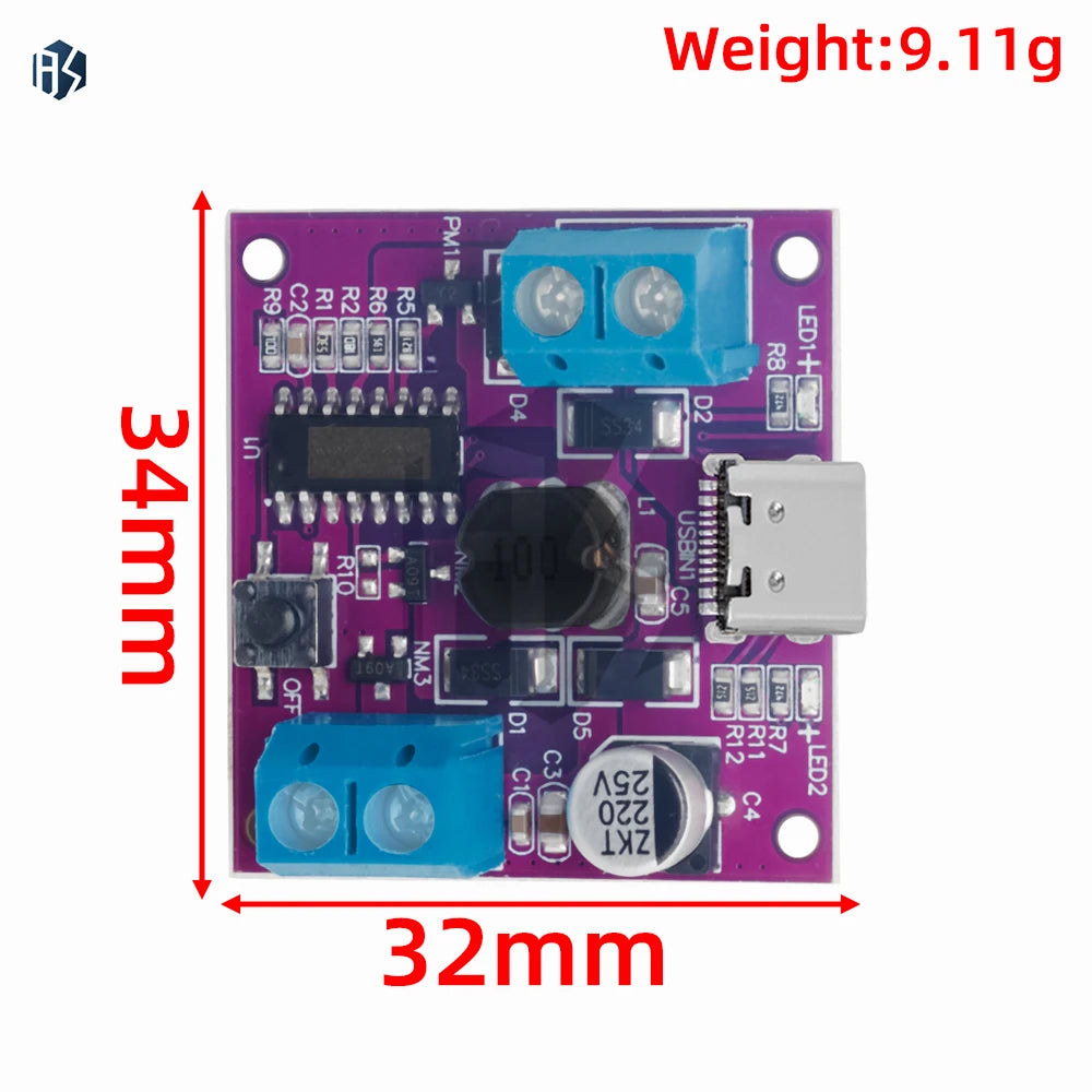5V/7V/9V 3-Speed DC Motor Driver Module, Fan Drive Board with Charging Function Zpaxo