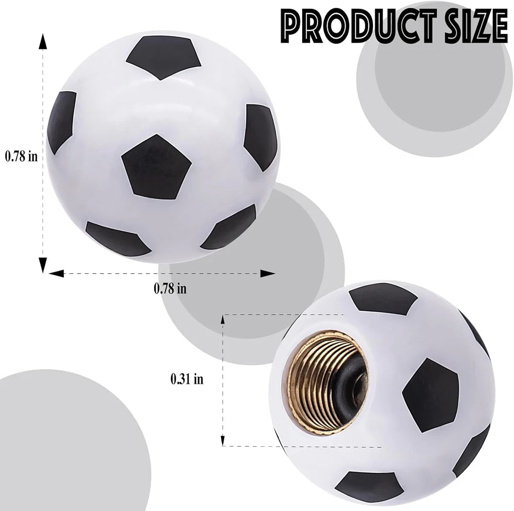 Football Tire Valve Stem Caps – Dustproof 4-Pack | Cars & Bikes