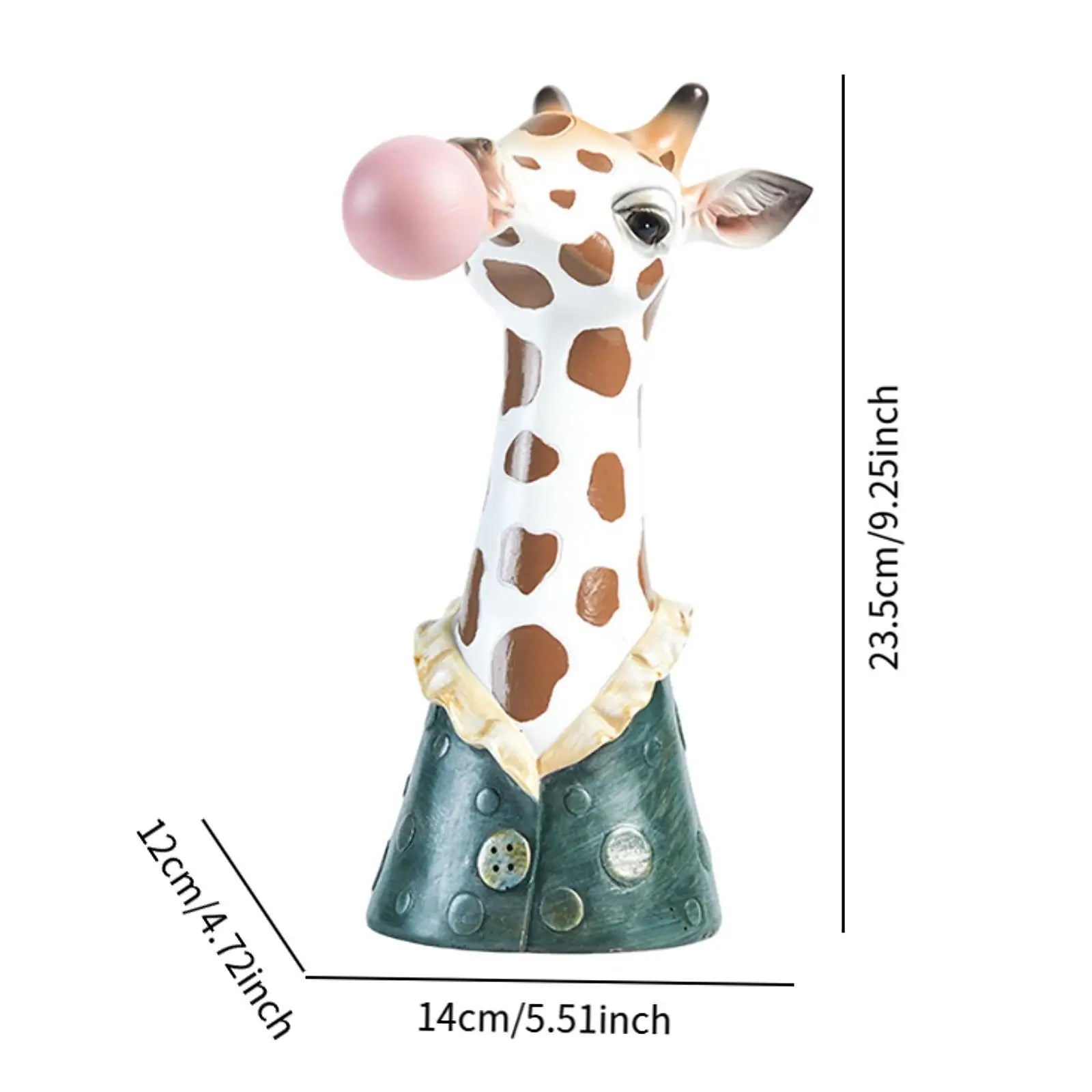 Giraffe Blowing Bubbles Resin Vase – Creative Animal Art Decor Decorative Resin Vase Zpaxo