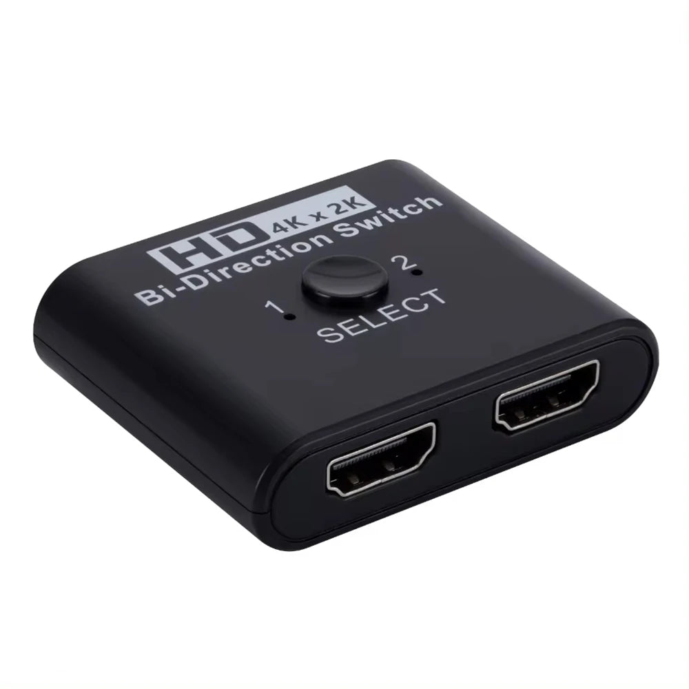 4K 60Hz HDMI Switch Splitter – 2 In 1 Out Bi-Directional HDMI Switch Splitter Zpaxo Black