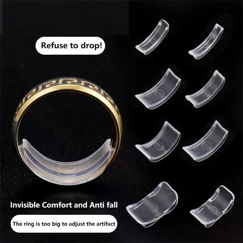 Spiral Spring Based Rings Reduction Pad Essential Adjust Invisible Tightener Fixed Loose Ring Size Ring Ring Size Reducer Tools Zpaxo