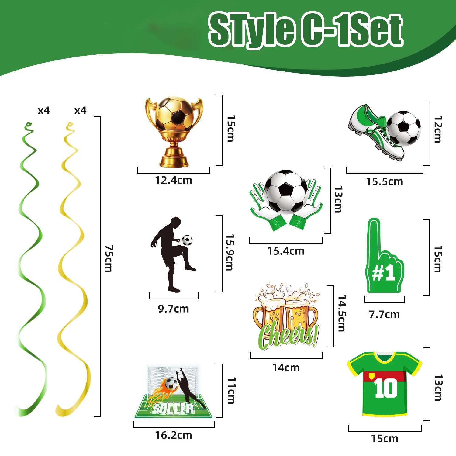 Soccer Match Banner Flag Party Decor Fan Cheering Game Day