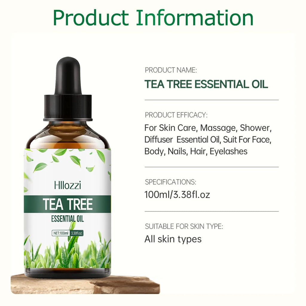 100ml/60ml/30ml tea tree essential oil for body care, hair care, facial care, hydration, aromatherapy, humidifier Aromatherapy Zpaxo
