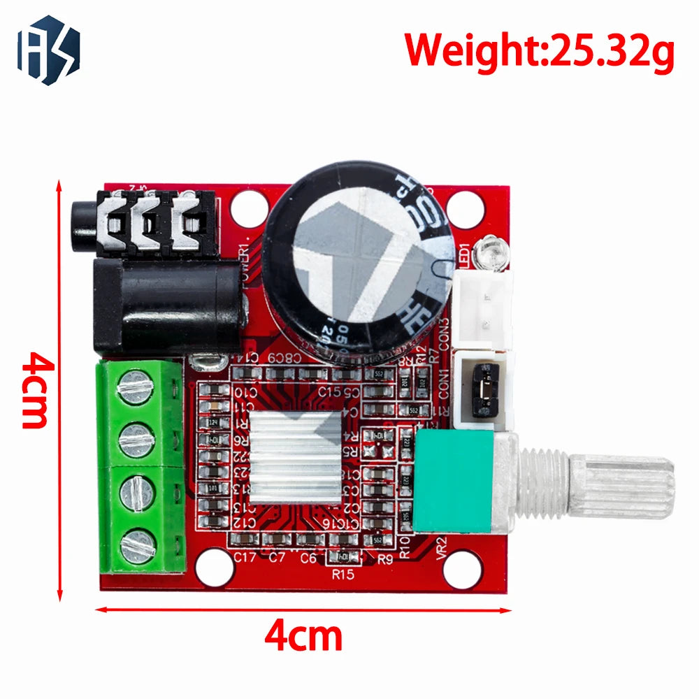 12V Mini Hi-fi PAM8610 Audio Stereo Amplifier Board 2X10W Dual Zpaxo