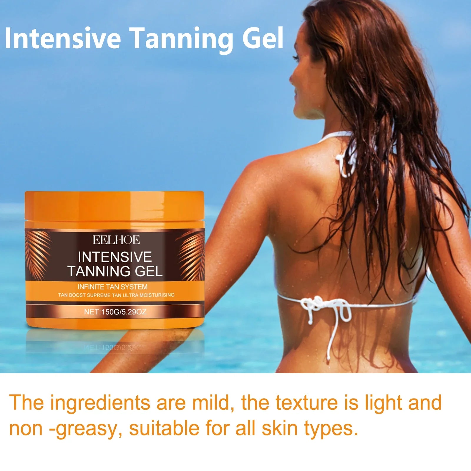 Eelhoe Self Tanning Gel – Bronzer & Tanning Booster 150g Self Tanning Gel Zpaxo