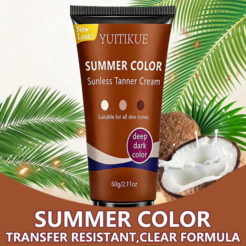 YUITIKUE Self Tanner – Clear Formula, Natural Deep Dark Glow 60g Self Tanner Zpaxo