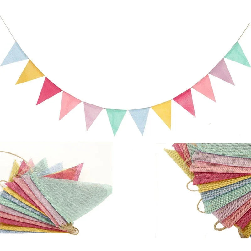 Colourful Triangular Flags 8m Birthday Party Christmas Wedding