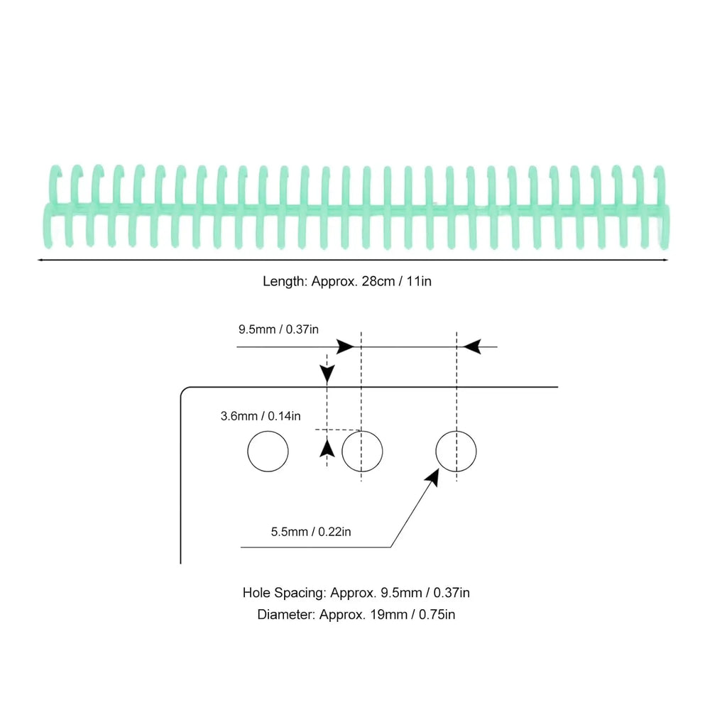 5-Pack 30-Ring Colorful Plastic Comb Binding Spines | Office & School