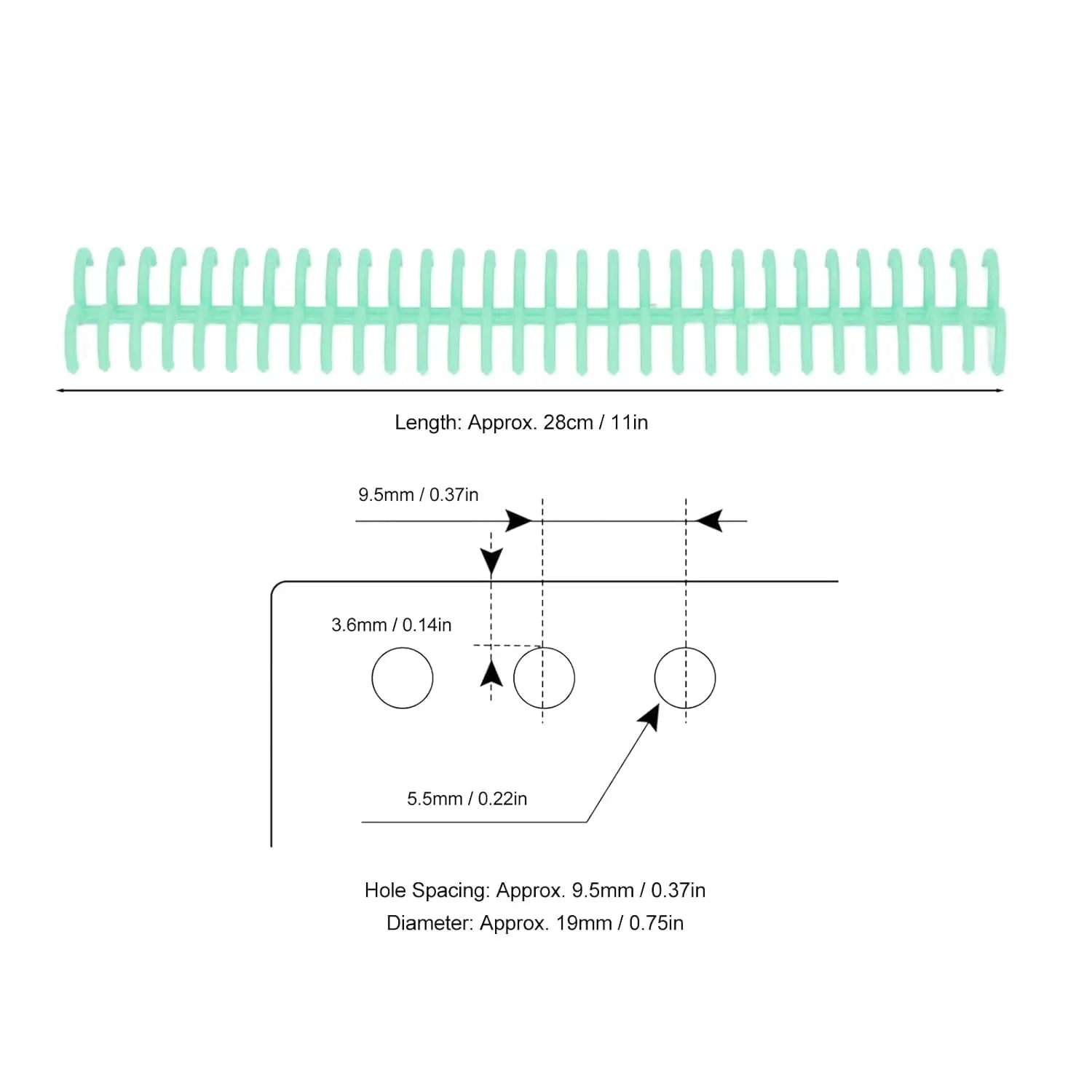 5-Pack 30-Ring Colorful Plastic Comb Binding Spines | Office & School